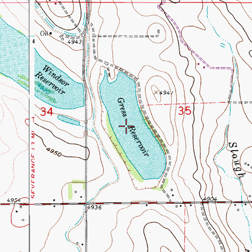 Topographic Map of Eaton-Law Reservoir, CO