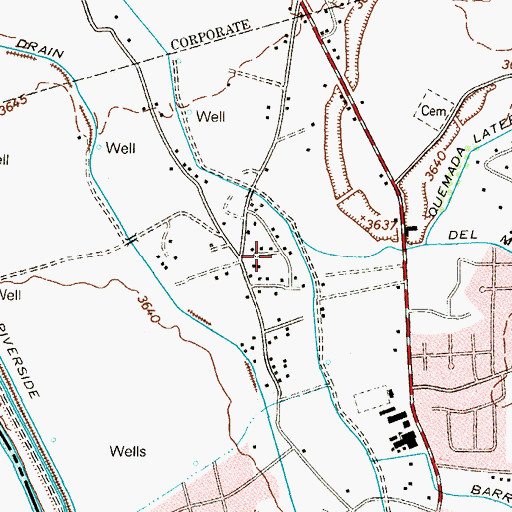 Topographic Map of Glorieta Addition Colonia, TX