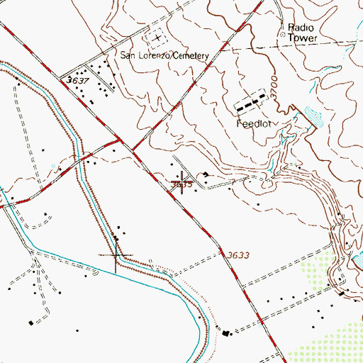 Topographic Map of Hacienda Real Colonia, TX