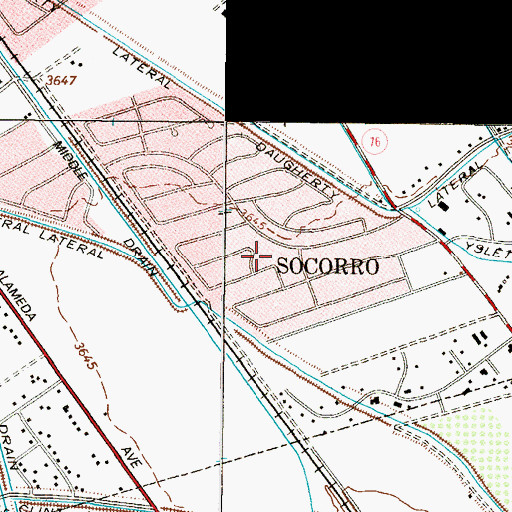 Topographic Map of Haciendas del Valle Number 1 Colonia, TX