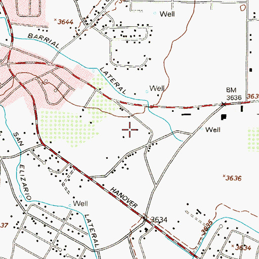 Topographic Map of Camino Barrial Colonia, TX