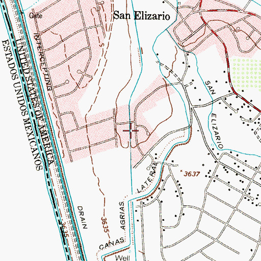 Topographic Map of Colonia de las Dalias, TX