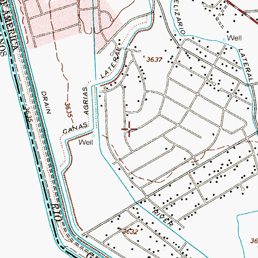 Topographic Map of Colonia de las Dalias Number 2, TX