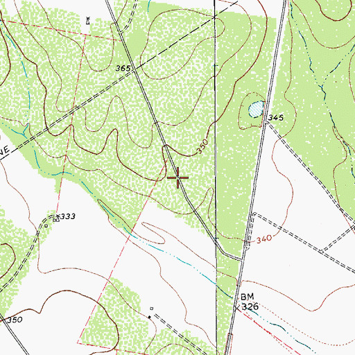 Topographic Map of Four A's Colonia, TX