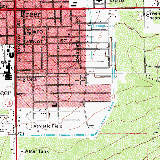 Topographic Map of George W Ward Addition Colonia, TX