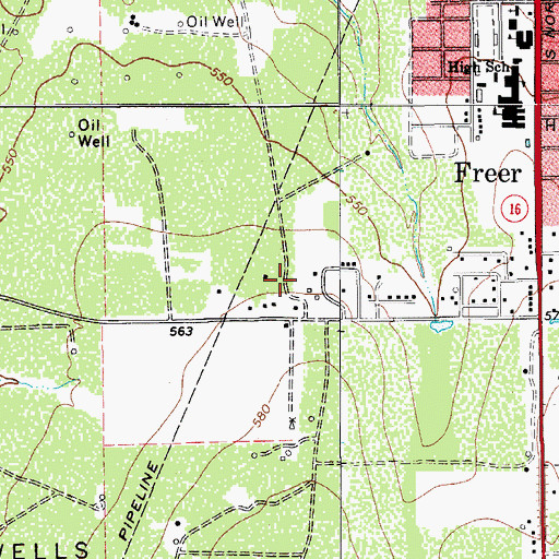Topographic Map of Magnolia Road Colonia, TX