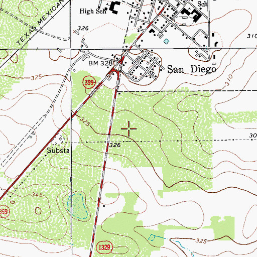 Topographic Map of North Buena Vista Colonia, TX