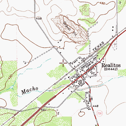 Topographic Map of Realitos Colonia, TX