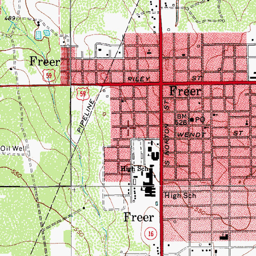 Topographic Map of School Heights Addition Number 2 Colonia, TX