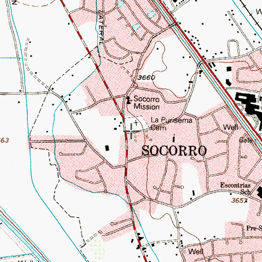 Topographic Map of Algodon Colonia, TX
