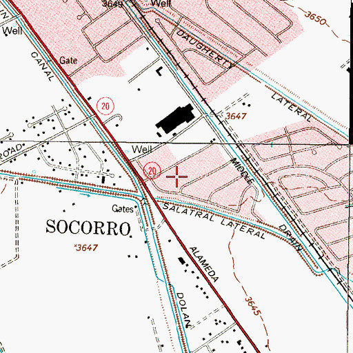 Topographic Map of Aljo Estates Colonia, TX
