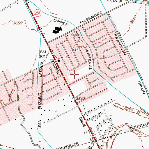 Topographic Map of Angie Colonia, TX