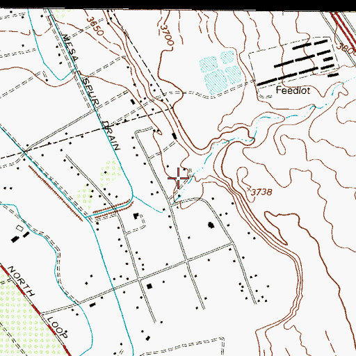 Topographic Map of Athena West Colonia, TX