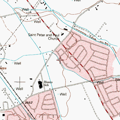 Topographic Map of Bagge Estates Colonia, TX