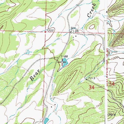 Topographic Map of Salas Ditch Reservoir, CO