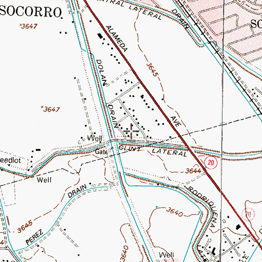 Topographic Map of Bejar Estates Colonia, TX