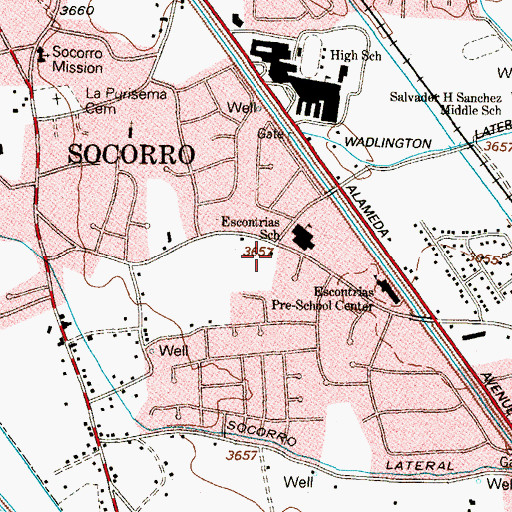 Topographic Map of Buford View Estates Colonia, TX