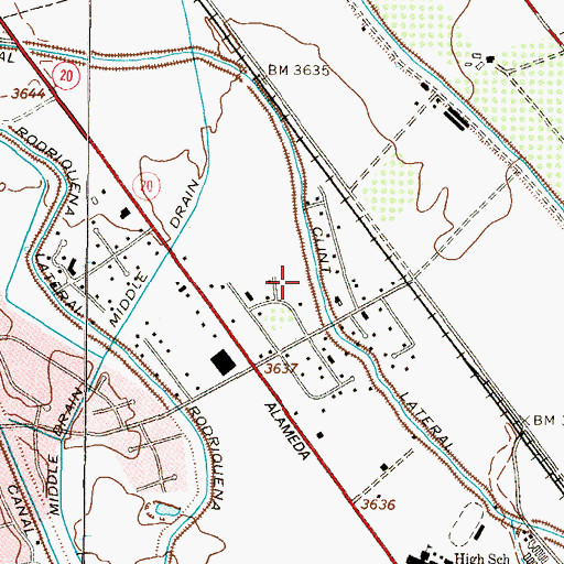 Topographic Map of Burbridge Acres Colonia, TX