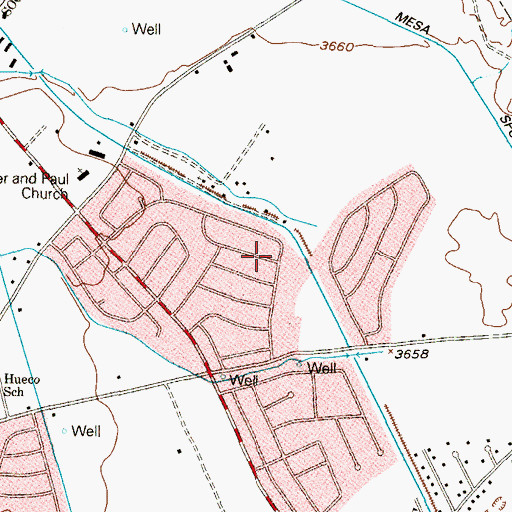 Topographic Map of Calcutta Colonia, TX