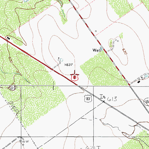 Topographic Map of Carrizo Hills Colonia, TX