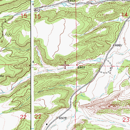 Topographic Map of Marchiori Reservoir, CO