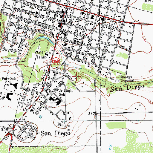Topographic Map of County Road 111 Colonia, TX