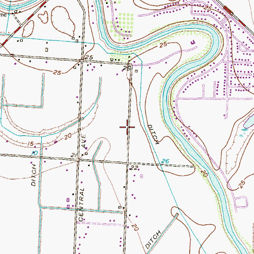 Topographic Map of Praxedis Saldivar Colonia, TX