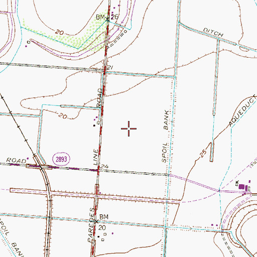 Topographic Map of Paredes Estates Colonia, TX