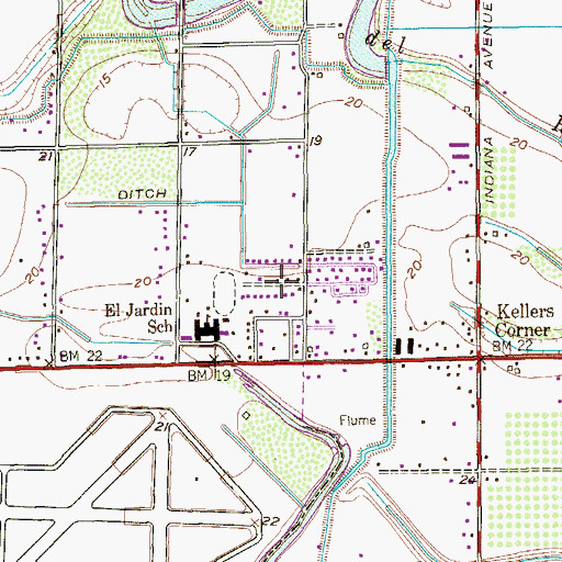 Topographic Map of Reid Hope King Colonia, TX