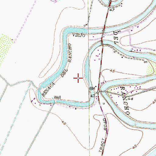 Topographic Map of Rice Tracts Colonia, TX