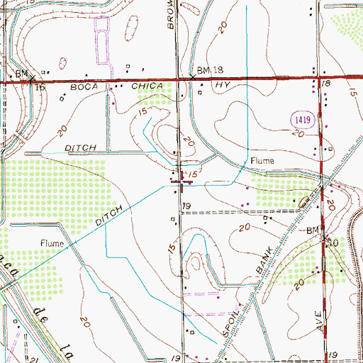Topographic Map of Saldivar Colonia, TX