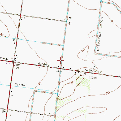 Topographic Map of San Vicente Estates Colonia, TX