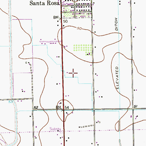 Topographic Map of Santa Rosa Annex Colonia, TX