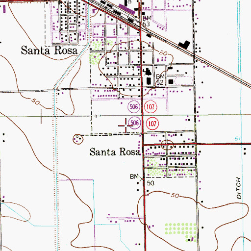Topographic Map of Santa Rosa Number 12 Colonia, TX