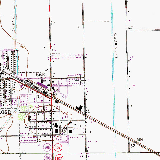 Topographic Map of Santa Rosa Number 5 Colonia, TX