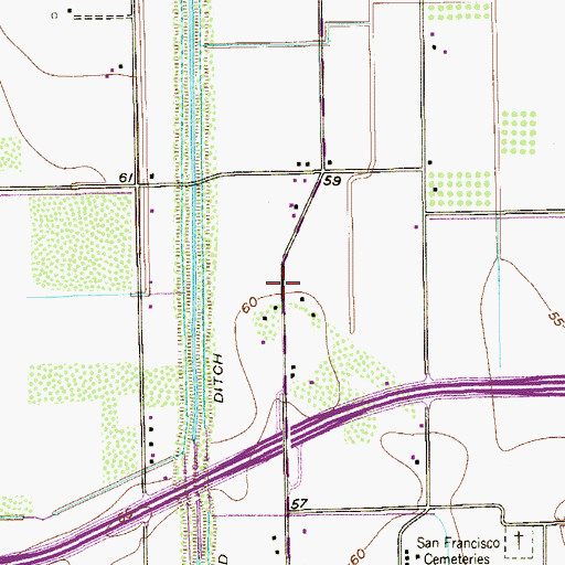 Topographic Map of Sierra Alto Mobile Home Colonia, TX