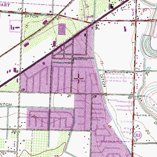 Topographic Map of Stewart Colonia, TX