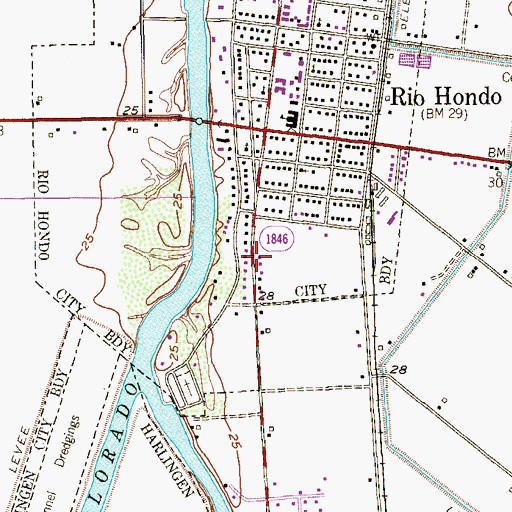 Topographic Map of West Addition Colonia, TX