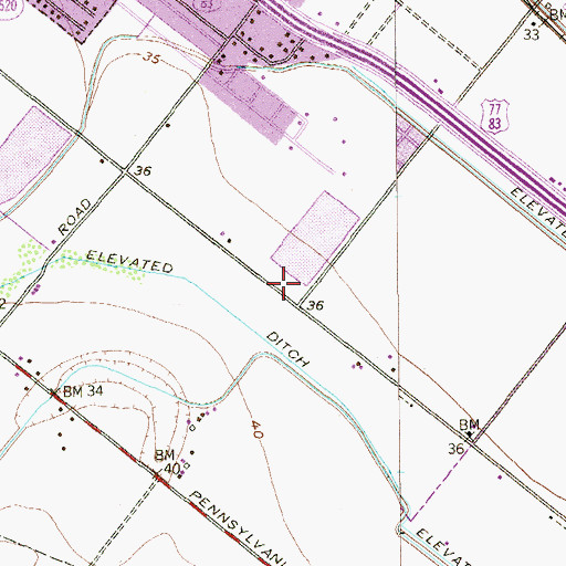 Topographic Map of Yost Road Colonia, TX
