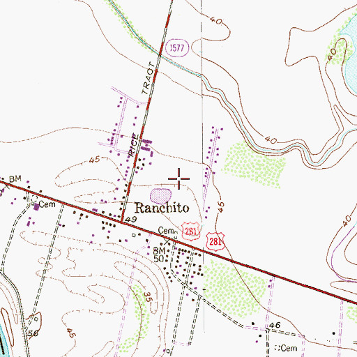 Topographic Map of Esparza Colonia Number 1, TX