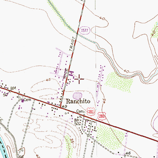 Topographic Map of Esparza Colonia Number 2, TX