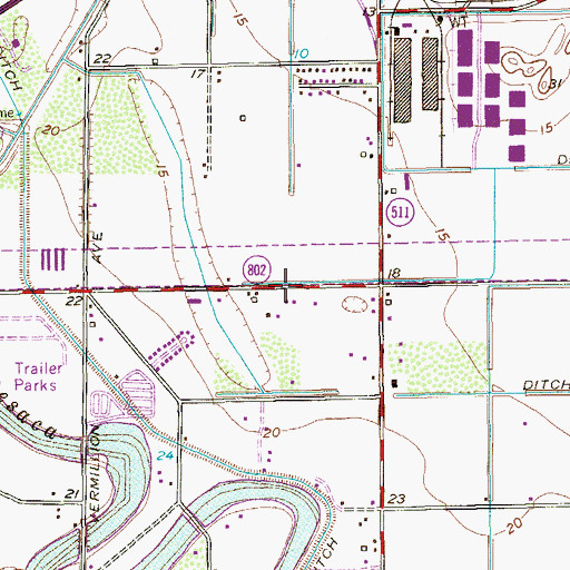 Topographic Map of FM 802-511 Colonia, TX