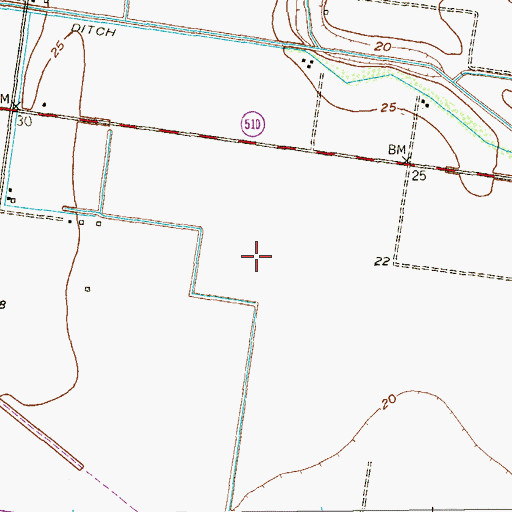 Topographic Map of Glenwood Acres Colonia, TX