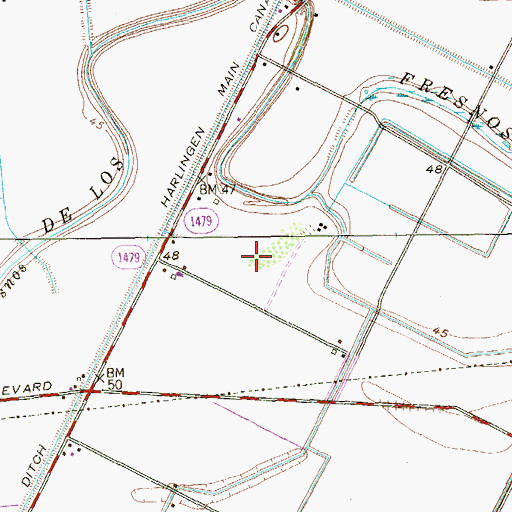 Topographic Map of Gonzales Colonia, TX
