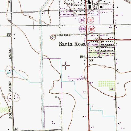 Topographic Map of Grande Acres Colonia, TX