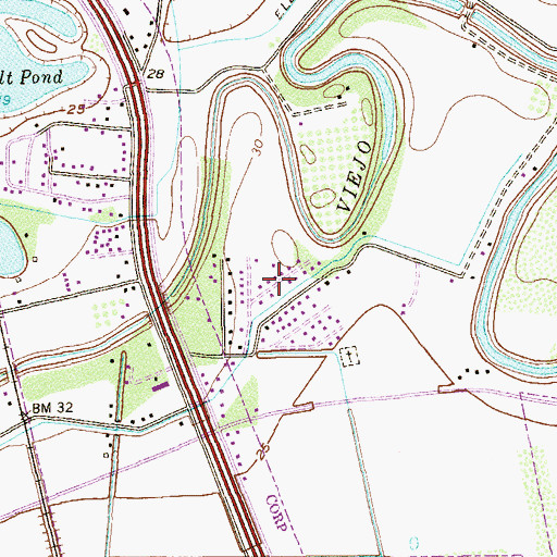 Topographic Map of Hacienda Gardens Colonia, TX