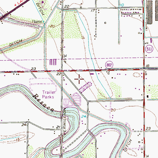Topographic Map of Illinois Heights Colonia, TX