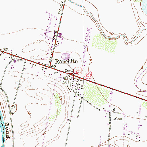 Topographic Map of Ismael Montalvo Colonia Number 1, TX