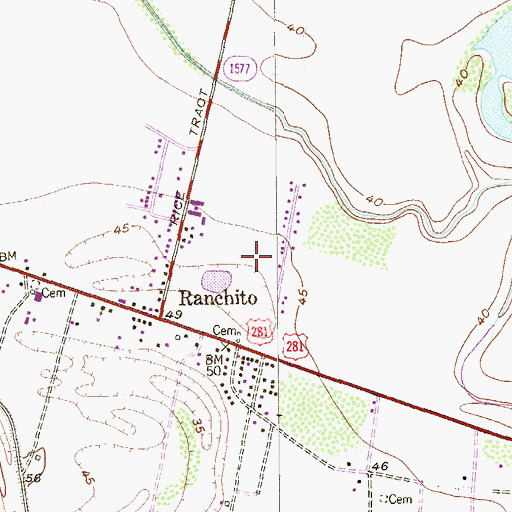 Topographic Map of Ismael Montalvo Colonia Number 2, TX