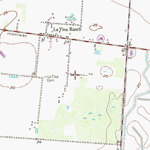 Topographic Map of Juan Gonzales Colonia, TX